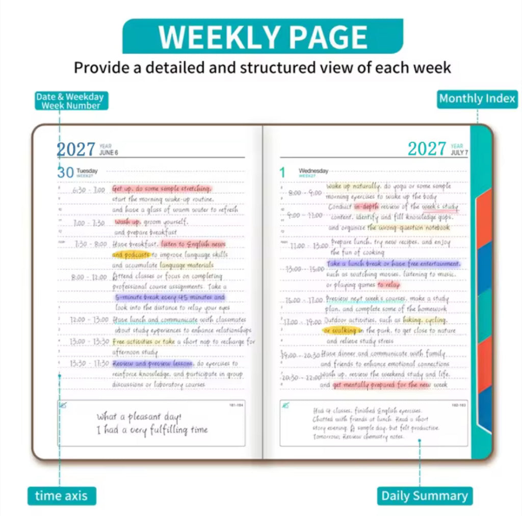2027 Daily Planner Calendar Diary – 320 Pages