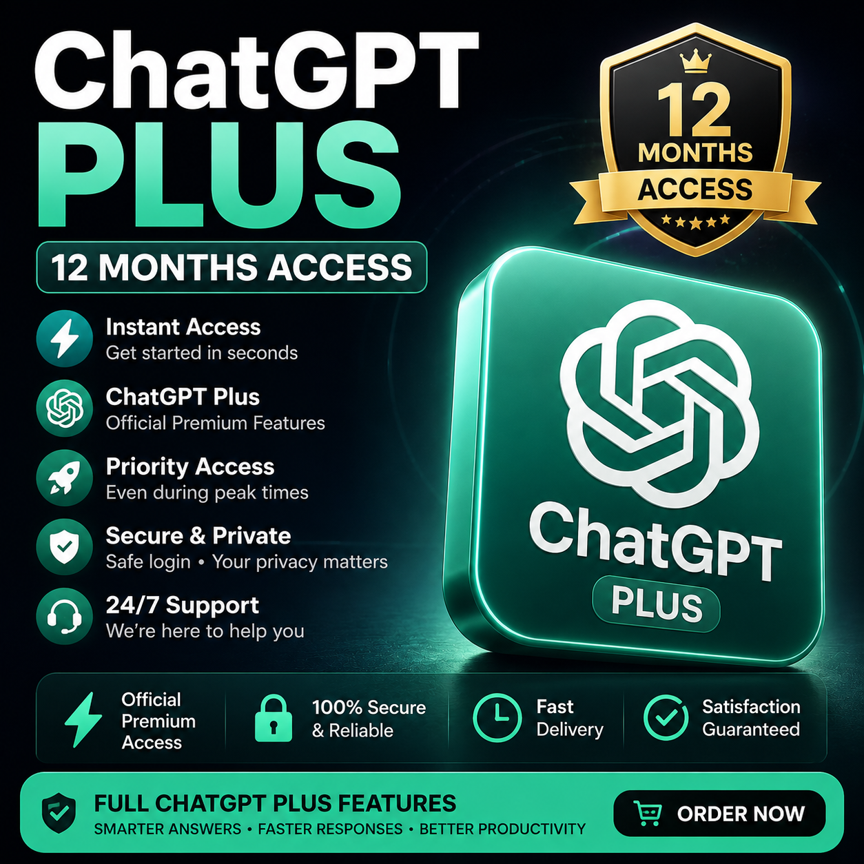 Private ChatGPT Plus 12months Access | 30days Warranty